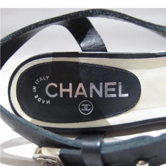 auth CHANEL size 38 BLOCK HEEL PLATFORM sandals - Picture 9 of 10